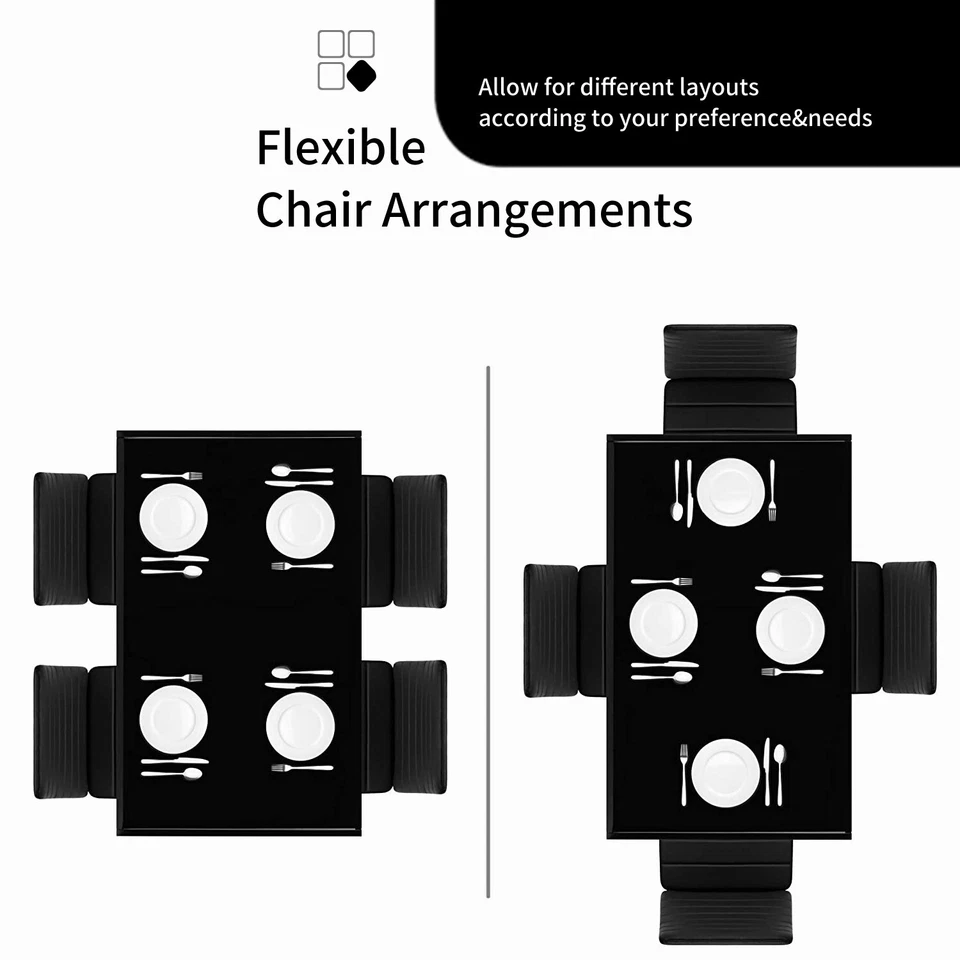 4x Grey Faux Leather Dining Chairs&Round Tempered Glass Golden Legs Dining Table - Image 2 of 4