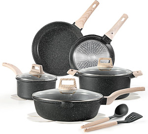 Pots and Pans Set 14 Pcs, Nonstick Cookware Set with Utensils and Pan Protectors