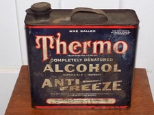 Vintage Thermo Alcohol Anti-Freeze One Gallon Empty Can