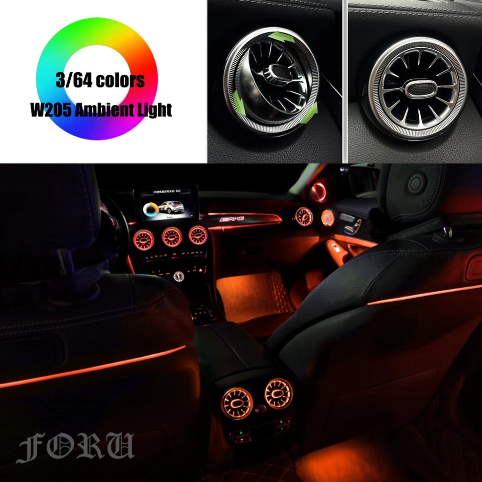 7PCS Air Vents W205 Ambient Light AC Vent For Mercedes Benz C-class 2015-2021 Foto 4 de 4