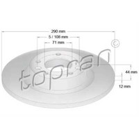 Topran 2X Bremsscheibe Hinten Ø290 Mm Beschichtet FüR Peugeot 508 SW I 8E_ 2.0