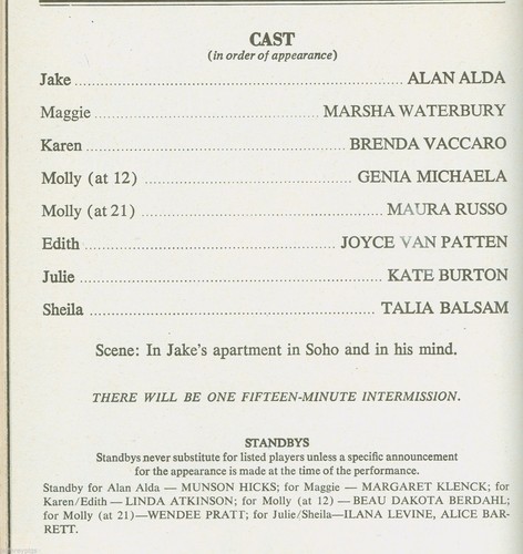 Playbill + Jake's Women + Marsha Waterbury, Alan Alda, Brenda Vaccaro, Kate Burt - Picture 4 of 6