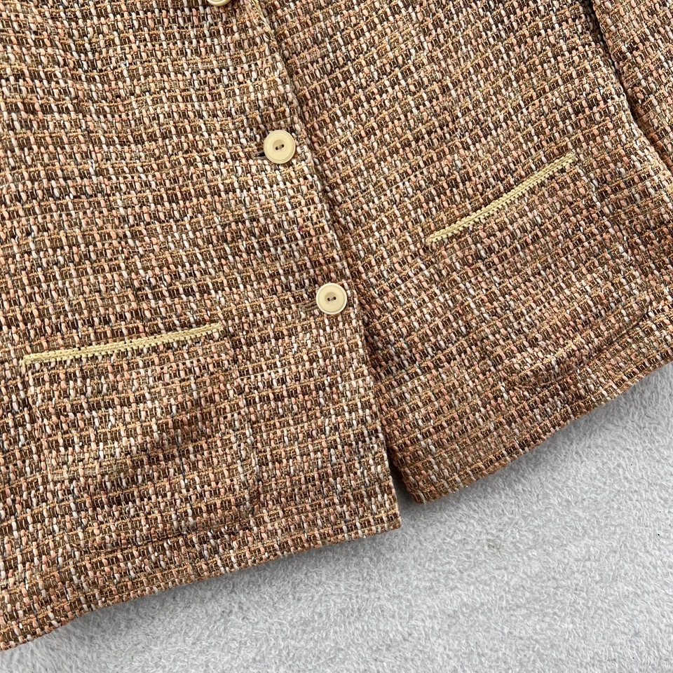 Chaqueta Blazer Alfred Dunner Mujer Talla 12 Marrón 40x28 Traje Abrigo Abotonado Top Foto 4 de 4