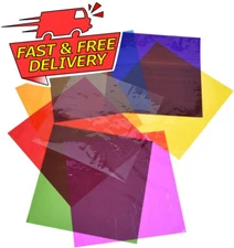 Outus 104 Pieces Cello Sheets Cellophane Wraps for Gel Light Filter Plastic