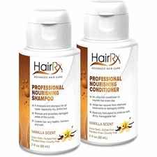 HairRx Professional Nourishing Shampoo & Conditioner Travel Set, Light Lather, V