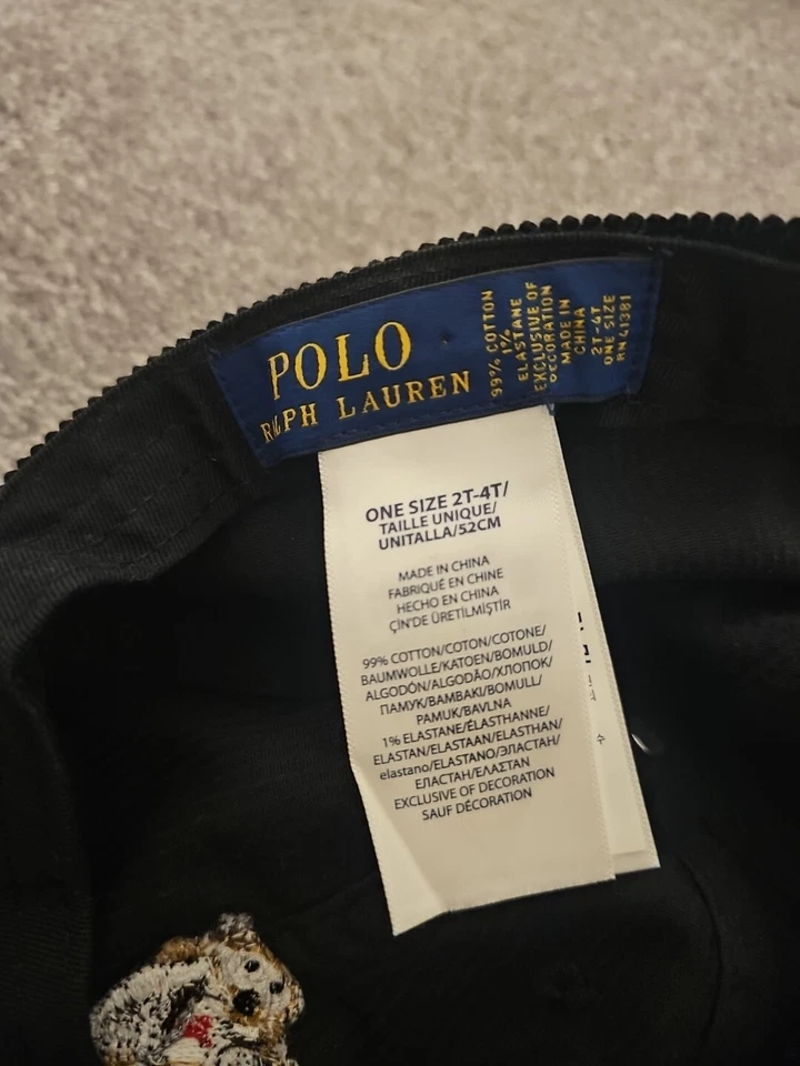 Ralph Lauren Polo de Esquí Oso Pana Gorra Ajustable 2T-4T Niños Foto 4 de 4
