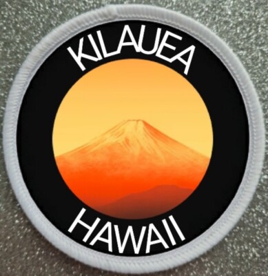 3 Inch Kilauea Hawaii Volcano Iron / Sew on Patch Badge Mountain Hike Hiking