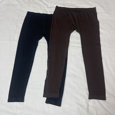 2 Women Capri Length Buttery Soft Elastic Leggings Yoga Gym One Size Black Brown