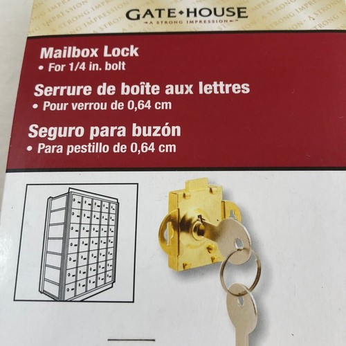 Mailbox Lock Chest Brass Plated 252703 For 1/4" Bolt Gate House