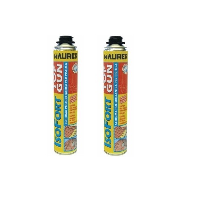 Schiuma Poliuretanica per Pistola Isofort Top Gun Maurer 750ml per Coppi, Tegole