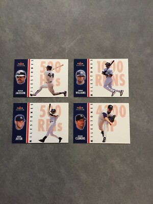 Mint 2003 Fleer Tradition Milestones Yankees Set Jeter Jackson Clemens Williams