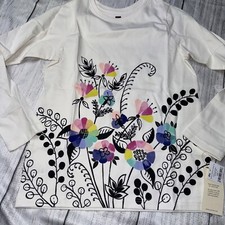 Tea Collection Girls Size 7 Rainbow Wildflower Graphic Long Sleeve Tee NEW