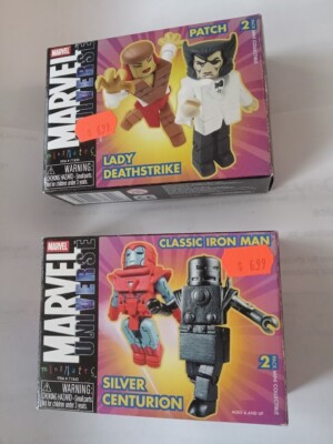 4 Minimates Classic Ironman/Silver Centurion,Ladydeathstrike/Patch Marvel Univer