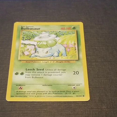 BULBASAUR  44/102 - VINTAGE WOTC - Pokemon Card - Unlimited Edition - NM