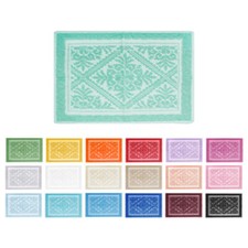 Tappeto da Bagno Sardo Cotone Tinta Unita Fantasia in Rilievo Bordo Ricciolini