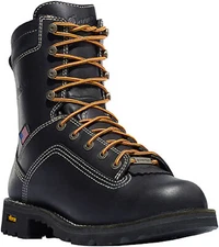 Danner Quarry USA 8in Mens Black Leather Goretex Work Boots 17309