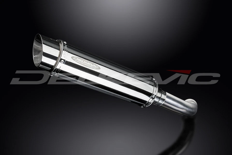 BMW F800S 2006-2011 Slip On 14" Round Stainless Exhaust Muffler - Image 3 of 4