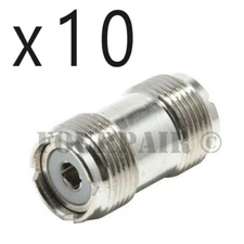 10 Pack - UHF SO-239 Female Coupler RF Adapter Barrel Connector for PL-259 Plugs