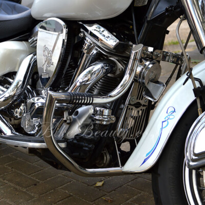 Yamaha RoadStar / Wildstar XV1700 Edelstahl Sturzbügel Motorschutz mit Fußrasten