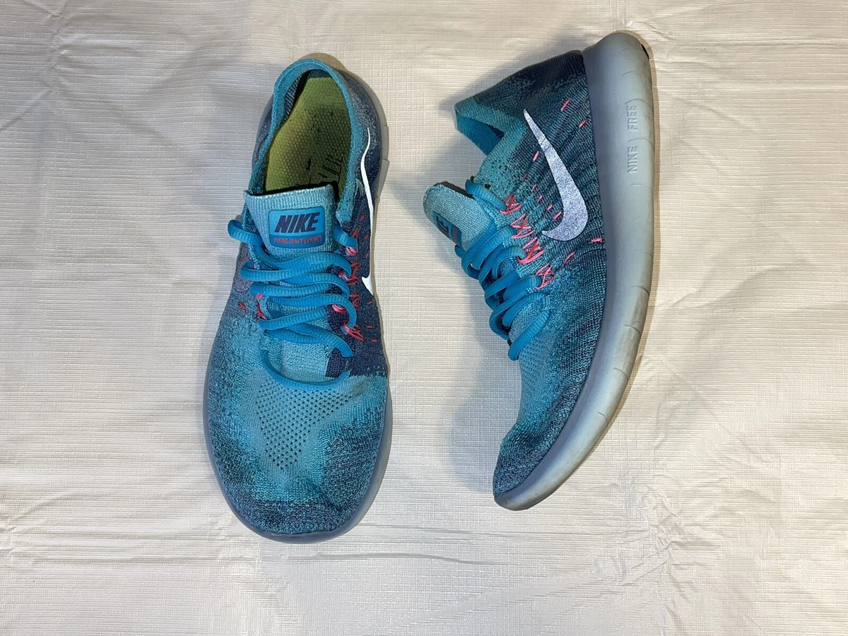 Women s Nike Free Run Flyknit 2017 Size 8 Work Blue Dark Obsidian 880844 400