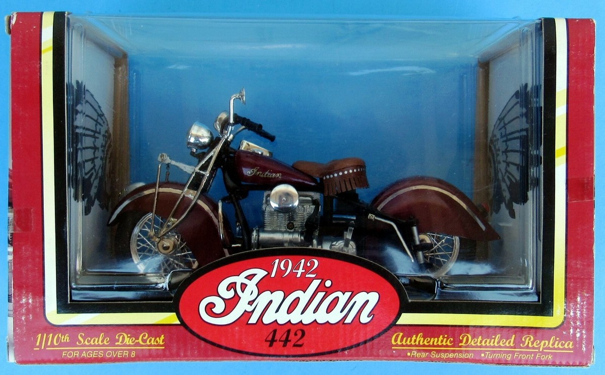 Moto métal INDIAN bicolore échelle 1/10 de TOOTSIETOY miniature de collection