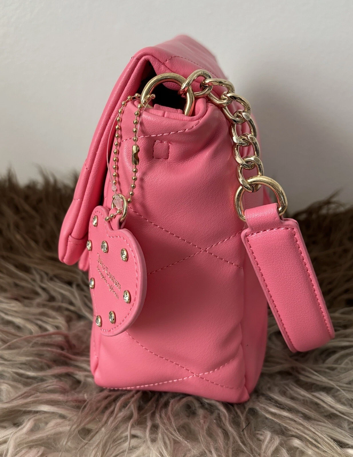 Borsa JUICY COUTURE Borsa a tracolla rosa diamante più luminosa di una NUOVA