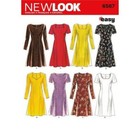 New Look Sewing Pattern 6567 Misses 6-16 Easy Dresses with Neckline & Sleeve Var