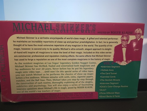Michael Skinner Professional Close-up Magic Vol. 4 VHS Tape - Picture 2 of 2