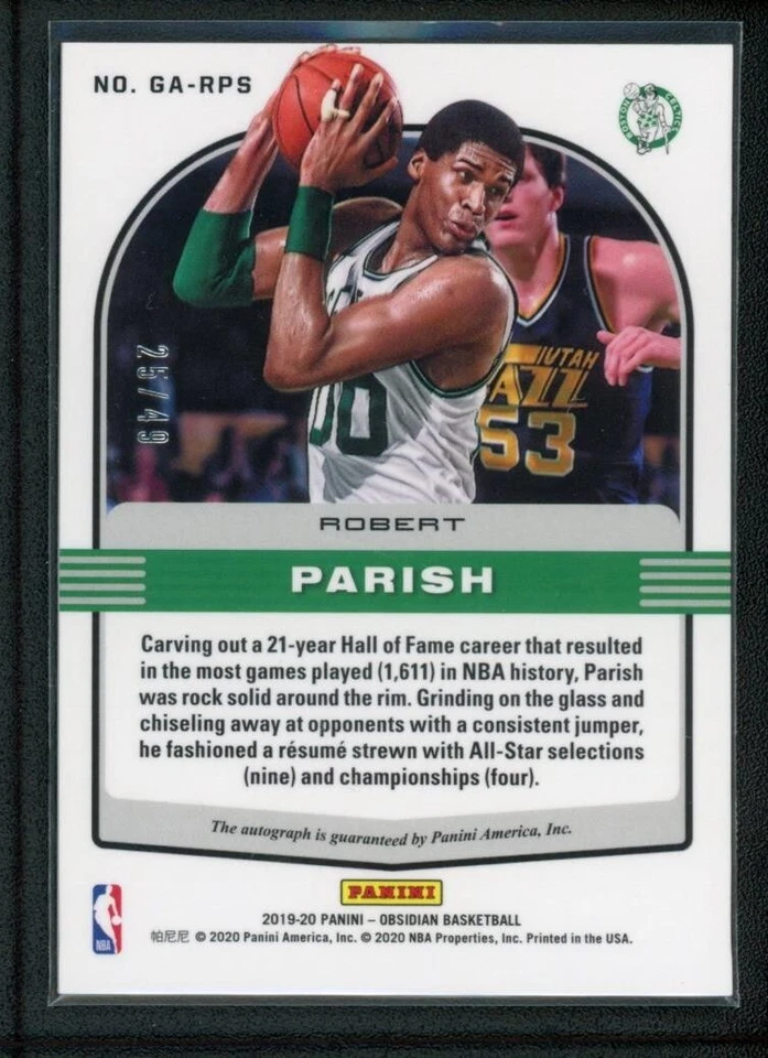 2019-20 ROBERT PARISH 25/49 AUTO PANINI OBSIDIAN GALAXY AUTOGRAPHS - Image 2 of 2