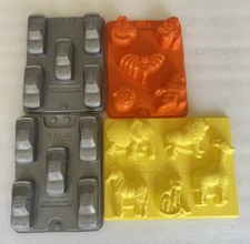 Jello Molds Animal, Race Car and Halloween LOT of 4