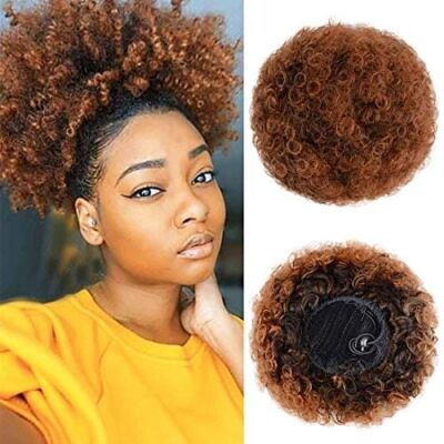 Afro Puff Synthetic Hairpiece Drawstring Ponytail Kinky  display picture 2