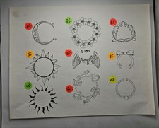 Vintage Wreath Tattoo Flash Sheet