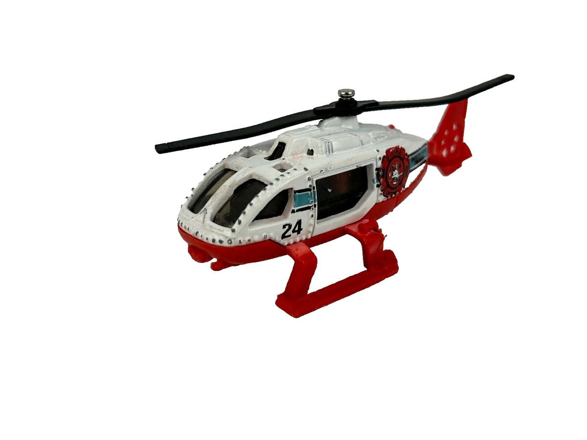 Matchbox 2001 Rescue Helicopter Toy White Red Brush Fire Patrol