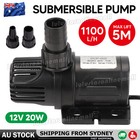 DC 12V Aquarium Submersible Fountain Pond Brushless Pool Water Pump 5M 1100L/h A