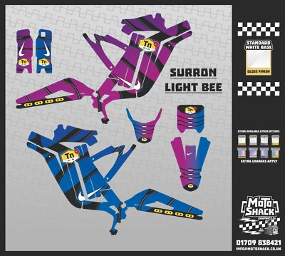 Kit Autocollants Graphique Sur-Ron - Personnalisation Pour Moto Surron - Vinyle Brillant Multicolore