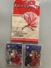 3 Vintage Rain Bonnets Rain Hood Unopened 2 Salon Care 1 Kmart Clear