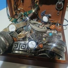 Vintage Costume Jewelry & Watch Lot Mixed Materials Cuff Bracelets Silver 45+pcs