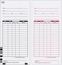 Lathem Universal Time Clock Cards, 2-Sided Bi-Weekly 3 1/2 x 7 1/4, White 