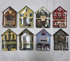 Bradford Exchange Charles Wysocki Folkstown Collection Set of 8 Decorative House