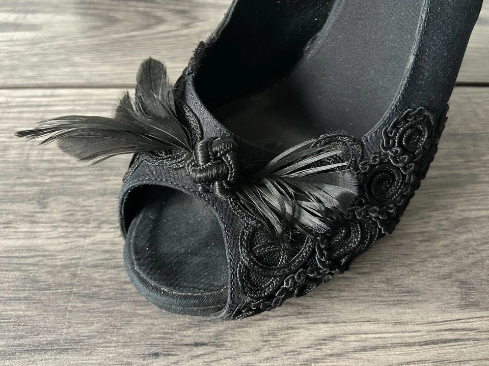 DSQUARED2 ЧЕРНЫЙ ОТКРЫТЫЙ/ПИП НОСОК SLINGBACK ТУФЛИ РАЗМЕР UK 5 EU 38 - Изображение 3 из 4