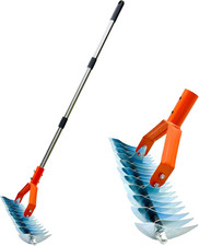 Thatch Rake, Garden Rake Heavy Duty, 12.8-Inch Dethatcher with Carbon Steel Head
