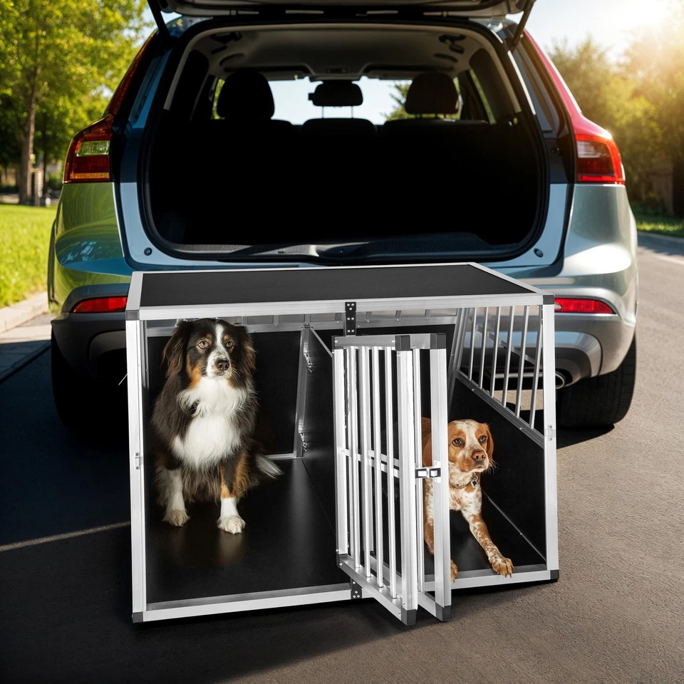 Hundebox Auto Alu XXl Doppel Hundetransportbox Autotransportbox Reisebox Trapez - Bild 2 von 4
