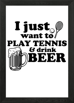 I just play tennis Gerahmtes Wandbild Poster Leinwandbild Bild