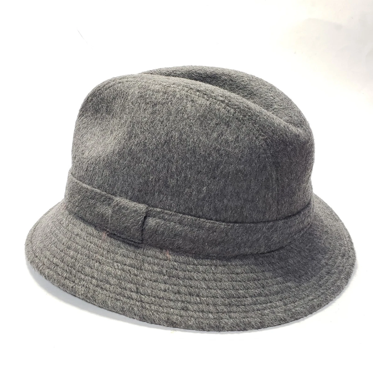 Dallas Hats Pinch Front FGR Gray 100% Wool Wide Brim Fedora Hat Large USA Made Griffin | Wool Felt Fedora – Ranch & Row main image 3
