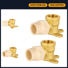 2 Pack CPVC Brass Drop Ear Elbow 1/2" Slip x 1/2" Female NPT Fittings Plumbing