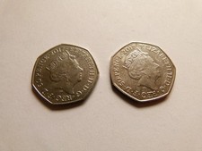 Fifty Pence Coin 50p x 2 - Beatrix Potter - Tale of Peter Rabbit, Benjamin Bunny