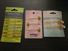 11 Piece Fancy Bobby Pins Sea Shells Flowers Faux Pearls