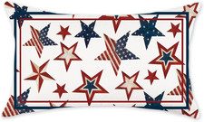 4th of July Pillow Covers 12x20 Inch Red White and Blue America Stars Patriotic