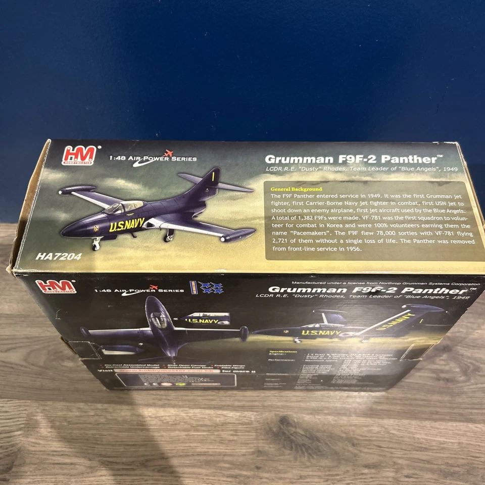 Hobby Master, Grumman, F-9F-2 Panther, Navy Blue Angels, 1:48, Diecast, Nuevo Foto 2 de 3