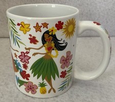 ABC Island Hula Honeys Tropical Hawaiian Ceramic Coffee Mug Cup
